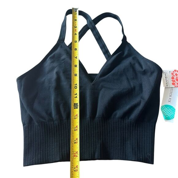 Free People Movement Women’s M/L Good Karma Racerback‎ Crop Top Black Yoga New - Picture 8 of 10